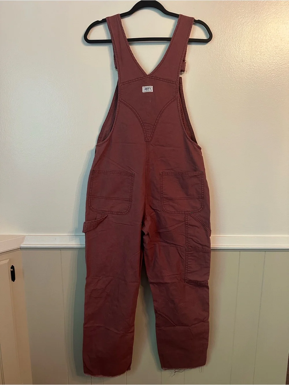 Liberty Rose-Pink Overalls with green accents Size S - Picture 7 of 15